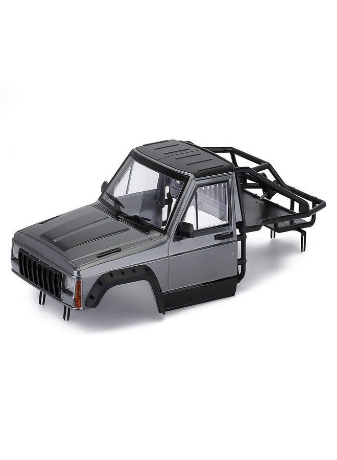 YSKMLOLP 1/10 RC Hard Shell Cab & Back-Half Cage Body Shell Kit for 1/10 RC Crawler TRX4 SCX10 90046 AT4 GEN 8 Scout II,313mm Wheelbase Cherokee Upgrade and Modify (Silver Gray) - Image 1